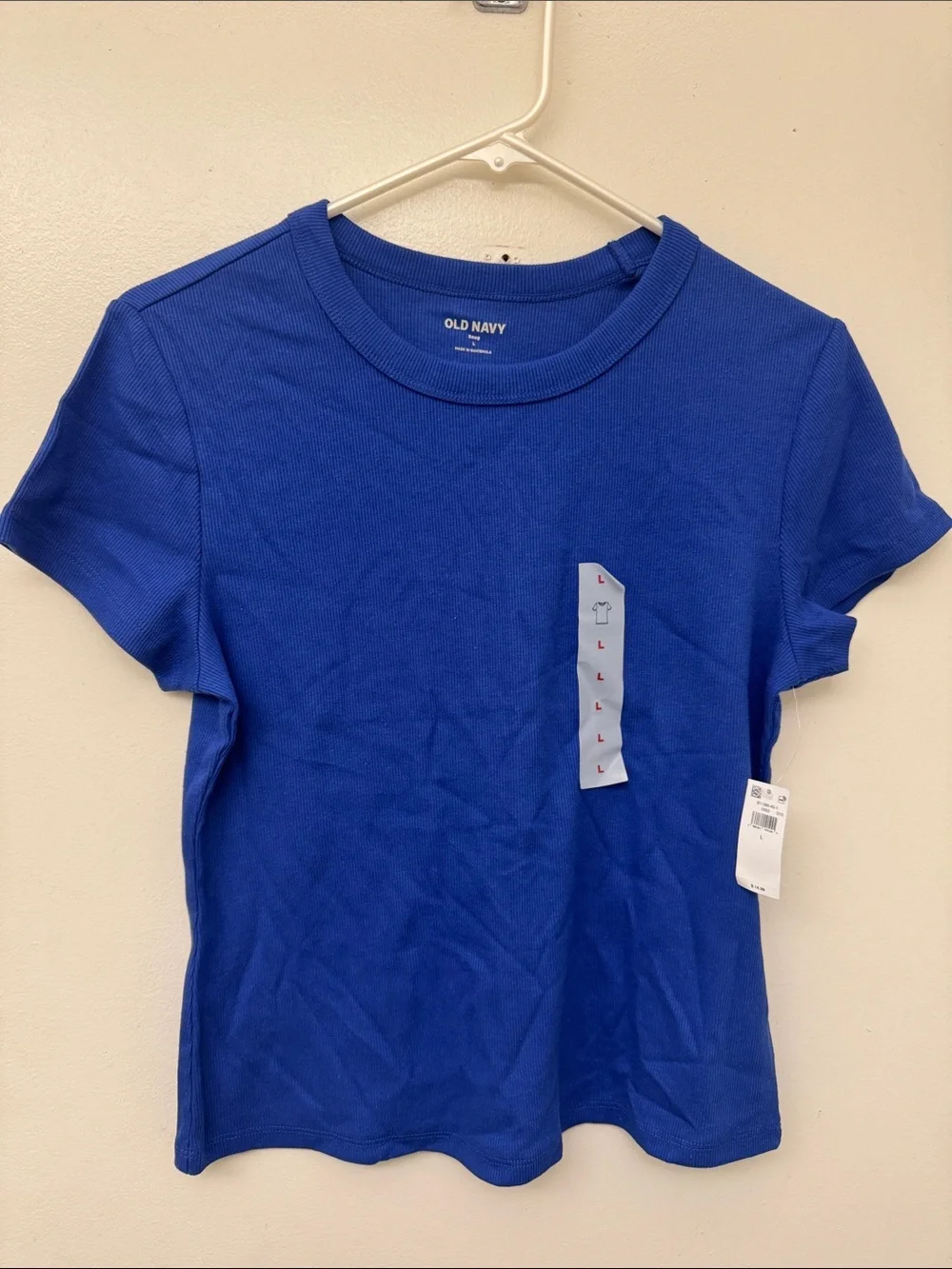 NWT Old Navy Snug fit Ribbed Blue Short Sleeve Tee in Large